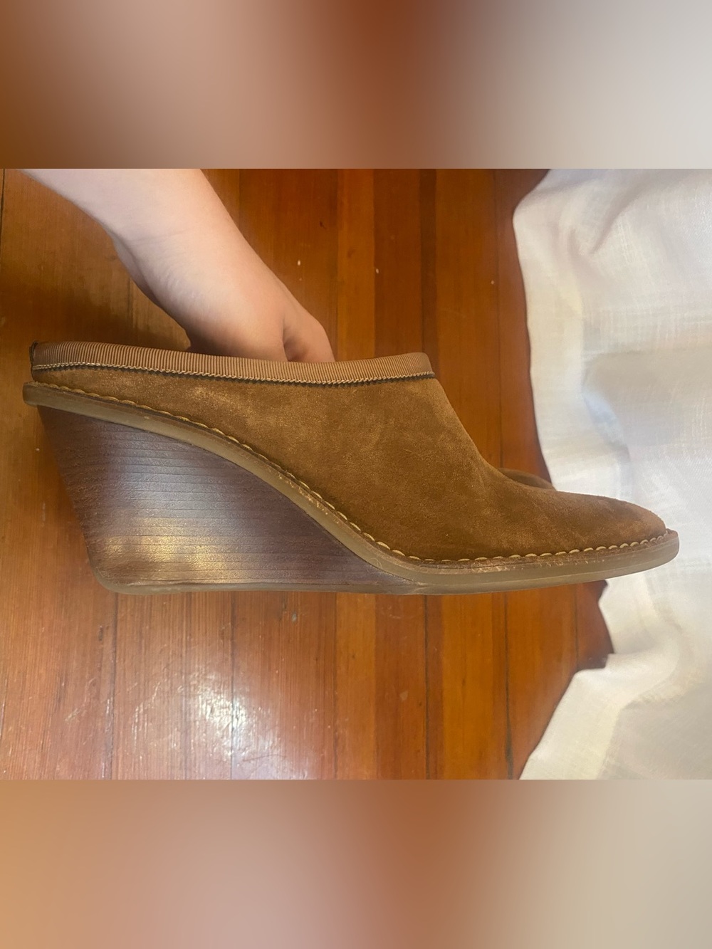 Cole Haan Jaynie suede wedge mules